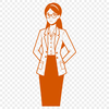 Chalkboard Teacher Illustration A professional woman standing in front of a chalkboard or whiteboard, representing the education profession.