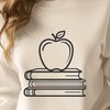 Beautiful Book Illustration with Apple Design A digital illustration of a book with an apple design, suitable for educational materials.