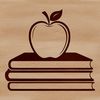 Educational Illustration with Apple Logo A digital illustration of a book featuring the Apple logo in a educational context.