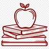 Vibrant Educational SVG Illustration Illustrated Apple Book with educational elements.