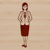 Woman Teacher Icon A female teacher standing in front of a classroom, symbolizing education profession.