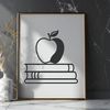 Educational Apple Design for Teachers Vector illustration of an open Apple Book on a desk, suitable for educational use.