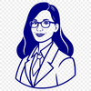 Teacher Silhouette Illustration A minimalist illustration of a woman in a teaching profession, conveying a sense of education and learning.