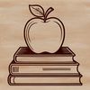 Educational Graphics with Apple Logo A digital illustration of a book with the Apple logo on it, suitable for educational purposes.