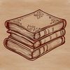 A beautifully designed digital book icon. A digital illustration of a book with clean lines and simple design, suitable for educational and creative purposes.