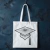 Graduation Cap Icon SVG File A white graduation cap with a tassel on top, symbolizing academic achievement in education.