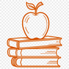 Apple Book Design Illustrated vector design of a book with an apple motif, suitable for educational purposes.