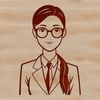 Beautiful Teacher Clip Art Image A portrait illustration of a woman educator in a professional setting.