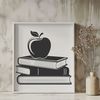 Illustrated Apple Book Icon A digital illustration of an apple book, ideal for educational settings and vector design.