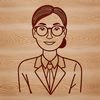 Beautiful Female Professor SVG Clipart A professional illustration of an educator in a classroom setting.