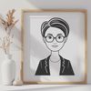 Illustrative Education Professional Illustrated portrait of a woman in a professional education setting.