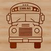 Colorful Classic Bus Illustration A colorful illustration of a classic school bus with wheels and a prominent front grille.