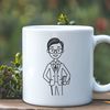 Male Educator in Classroom A professional illustration of a male teacher in a classroom setting, suitable for educational materials.