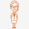 Female Teacher Icon A woman in a professional setting, dressed in attire commonly associated with education.