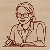 Beautiful Educator Icon An SVG graphic of a teacher figure, suitable for various educational and creative projects.