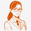 Woman in the Classroom Illustration A vector illustration of a woman in a profession of education, represented as a teacher.