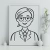 Woman in Teaching Profession SVG Design A vector illustration of an adult woman in a teaching profession.