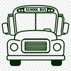 Free Stylized School Transportation Icon SVG A stylized illustration of a school bus in vector format.