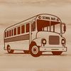 A simple illustration of a school bus with multiple passengers.