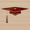 Folded Top Grad Cap Design A 2D illustration of a graduation cap with a folded top and tassel.