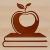 Book with Apple Icon Vector Illustration SVG illustration of a book with an apple icon, suitable for education and teaching purposes.