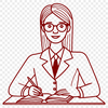 Female Educator in a Professional Setting A young woman in a professional setting, teaching and educating people.