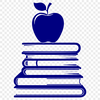 Textbook Stack with Apple Logo A digital illustration of a stack of textbooks with the logo of Apple Book on top.