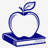 Apple-Shaped Book Icon An open book icon featuring an apple design, symbolizing education and learning.