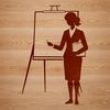 Female Professional Illustration A simple illustration of a woman in a professional role, representing the education profession.