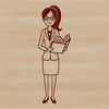 Elegant Educator Clip Art An educational clip art image of a teacher figure suitable for various uses including commercial and personal projects.