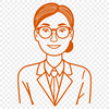 A woman standing at a desk with a confident expression, representing the profession of education.