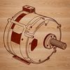 High-resolution vector graphic of an electric motor with detailed mechanical components.