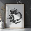 Detailed Mechanical Components SVG Image A technical illustration of an electric motor with detailed mechanical components.
