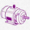 Detailed Mechanical Motor Diagram A technical illustration of a motor with detailed mechanical components.