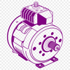 Electric Motor Vector Graphic Vector illustration of an electric motor with detailed components.