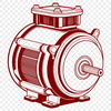 High-Tech Electric Motor Illustration An illustration of a high-tech electric motor with moving parts.