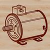A detailed illustration of a motor with moving parts.