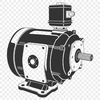 Modern Motor Illustration with Moving Parts Technical illustration of a motor with moving parts in a modern design.