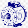 Mechanical Motor Illustration Illustrated diagram of a mechanical motor with moving parts and components