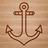 Anchor Clip Art SVG Design A simple line drawing of a traditional nautical anchor with rope details.