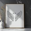 Delicate Angel Wing Design Vector A pair of delicate angel wings with intricate details, suitable for various design applications.