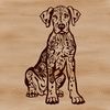 Large Breed Canine Vector Art A large breed dog sitting on the floor, suitable for clip art and vector design.