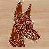 Vector Art of a Majestic Dog Breed A detailed vector illustration of a Doberman Pinscher's head, suitable for digital art and design projects.