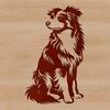 Free Vector Art of an Aussie Shepherd An illustration of a sitting Australian Shepherd dog breed, suitable for vector art and digital design projects.