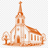 Classic Church Illustration An SVG vector graphic of a classic Christian place of worship with clean lines and minimal details.