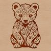 Beautiful Stylized Bear Design A stylized illustration of a bear sitting in a decorative pose.