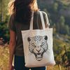 Majestic Feline Close-Up A detailed illustration of a jaguar's head, rendered in vector art style.