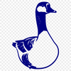 A vector illustration of a white goose in silhouette.