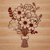 Whimsical Wedding Flowers A hand-tied bouquet of colorful flowers in various shapes and sizes.