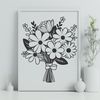 Beautiful Flower Decoration SVG A bouquet of flowers in a decorative arrangement, suitable for various occasions including weddings and Mothers Day.